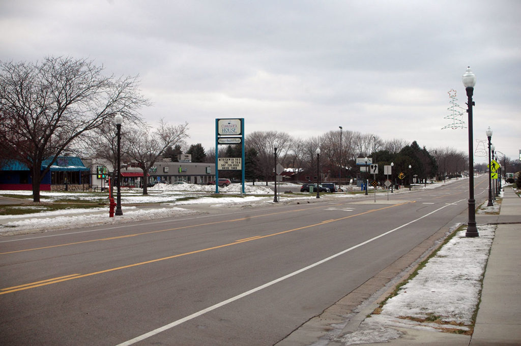 Photo by Don Lipps - Commerce Drive in upper North Mankato looking west.