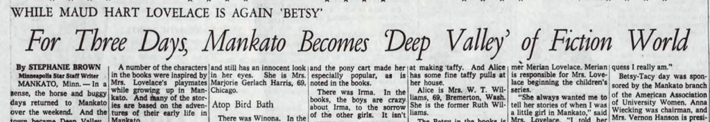 Headline from Minneapolis Star, Oct. 9, 1961