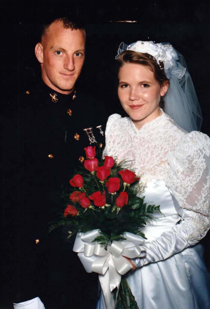 Submitted Photo - 1st Lt. Bradley Webb and Marjorie Webb on their wedding day in 1989.