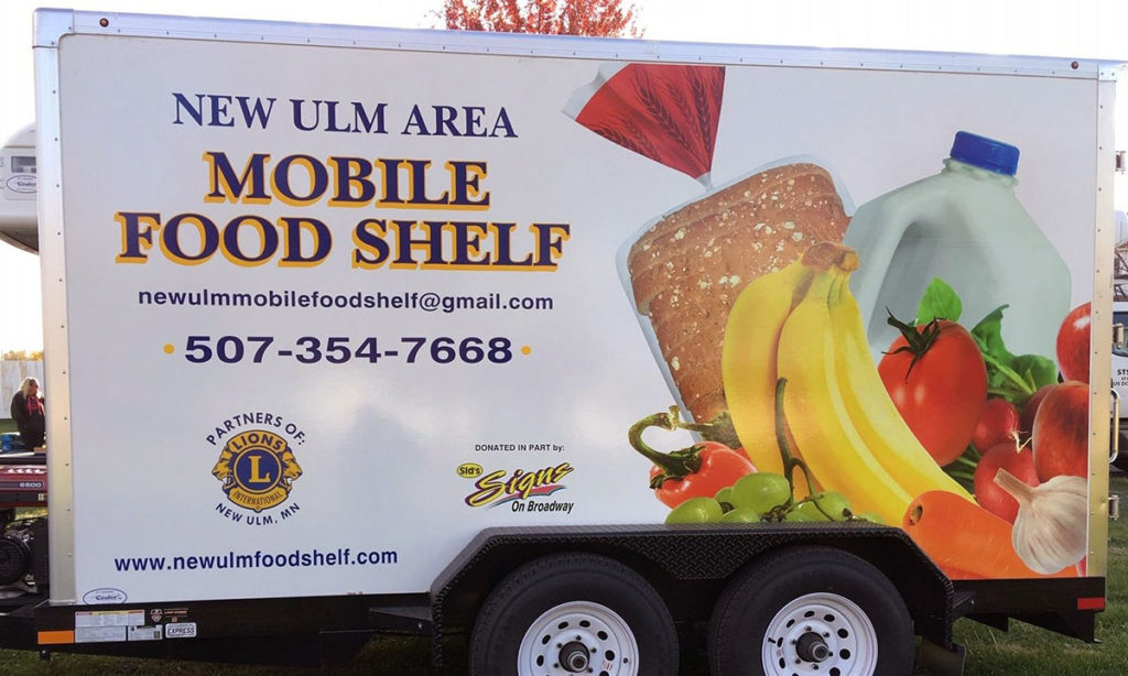 Submitted Photo - New Ulm Area Mobile Food Shelf trailer designed by Sid's Signs