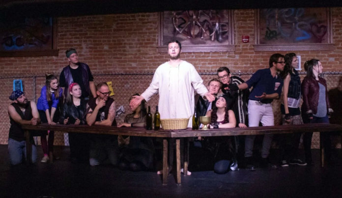 Photo by Calla Defries - Matt Atwood in the role of Jesus in Jesus Christ Superstar at Mankato Playhouse.