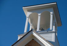 Photo by Don Lipps - The newly refurbished bell tower atop the Ottawa Little Stone Church.