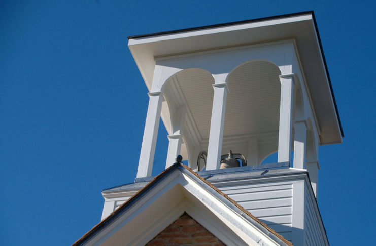 Photo by Don Lipps - The newly refurbished bell tower atop the Ottawa Little Stone Church.