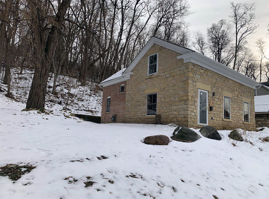 Photo from Zahn and Associates report – The structure’s original business and craftsmanship was revealed following renovation work done by Caleb Wunderlich.