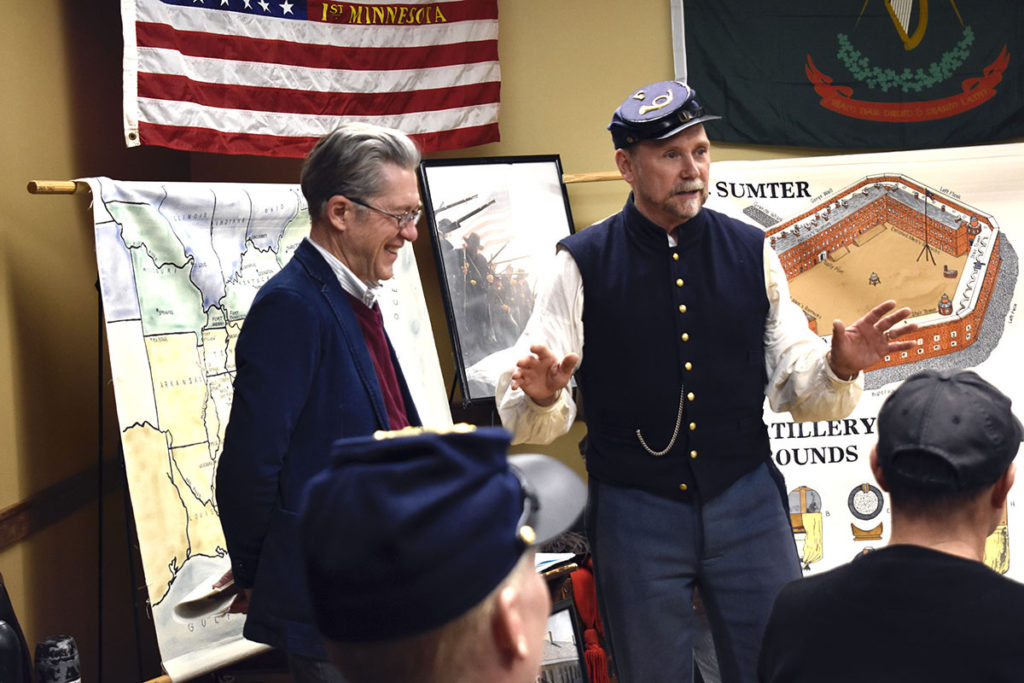 Photo by Julie Schrader - Special guest Steven Osman being introduced by Arn Kind at the 2019 Civil War Symposium.