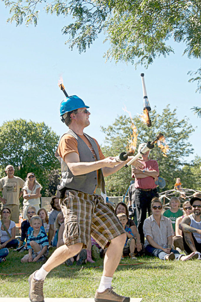 Photo courtesy of the Rock Bend Folk Festival - Peter Bloedel juggling torches