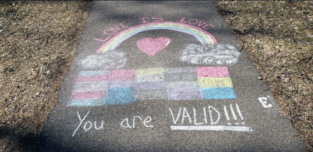 Photo by Robb Murray - Chalk work by Kody Miller and Sky Kempf in Spring Lake Park, North Mankato