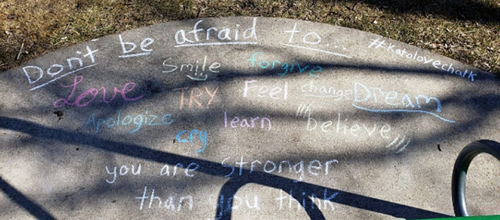 Photo by Robb Murray - Chalk work by Kody Miller and Sky Kempf in Spring Lake Park, North Mankato