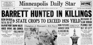Minneapolis Daily Star - August 12, 1927 describing the hunt for James Barrett
