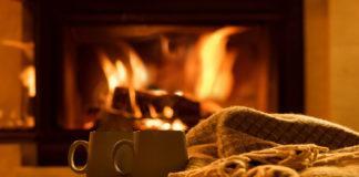 Fireplace and mugs